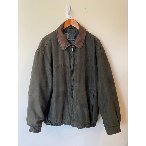 Weather Report by Weatherproof Men's Bomber Jacket XL Green Full Zip - Picture 2 of 12